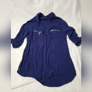Women's Blue Button Down Shirt